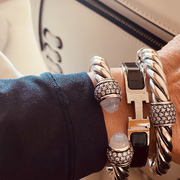 Hermes Click Silver and Black H Bracelet - Picture 3 of 11